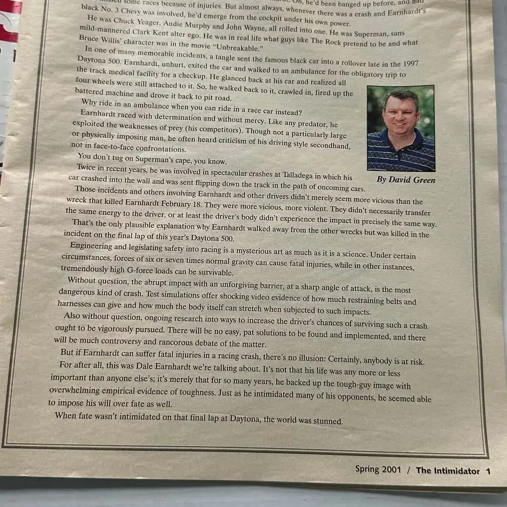 A Special Tribute to an American‎ Hero Dale Earnhardt Magazine Spring 2001